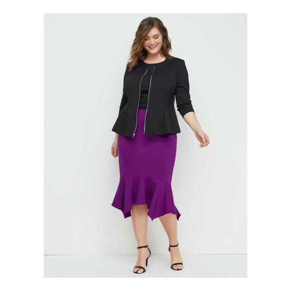Lane Bryant Dresses & Skirts - NWOT Lane Bryant Ruffle-Hem Ponte Pencil Skirt